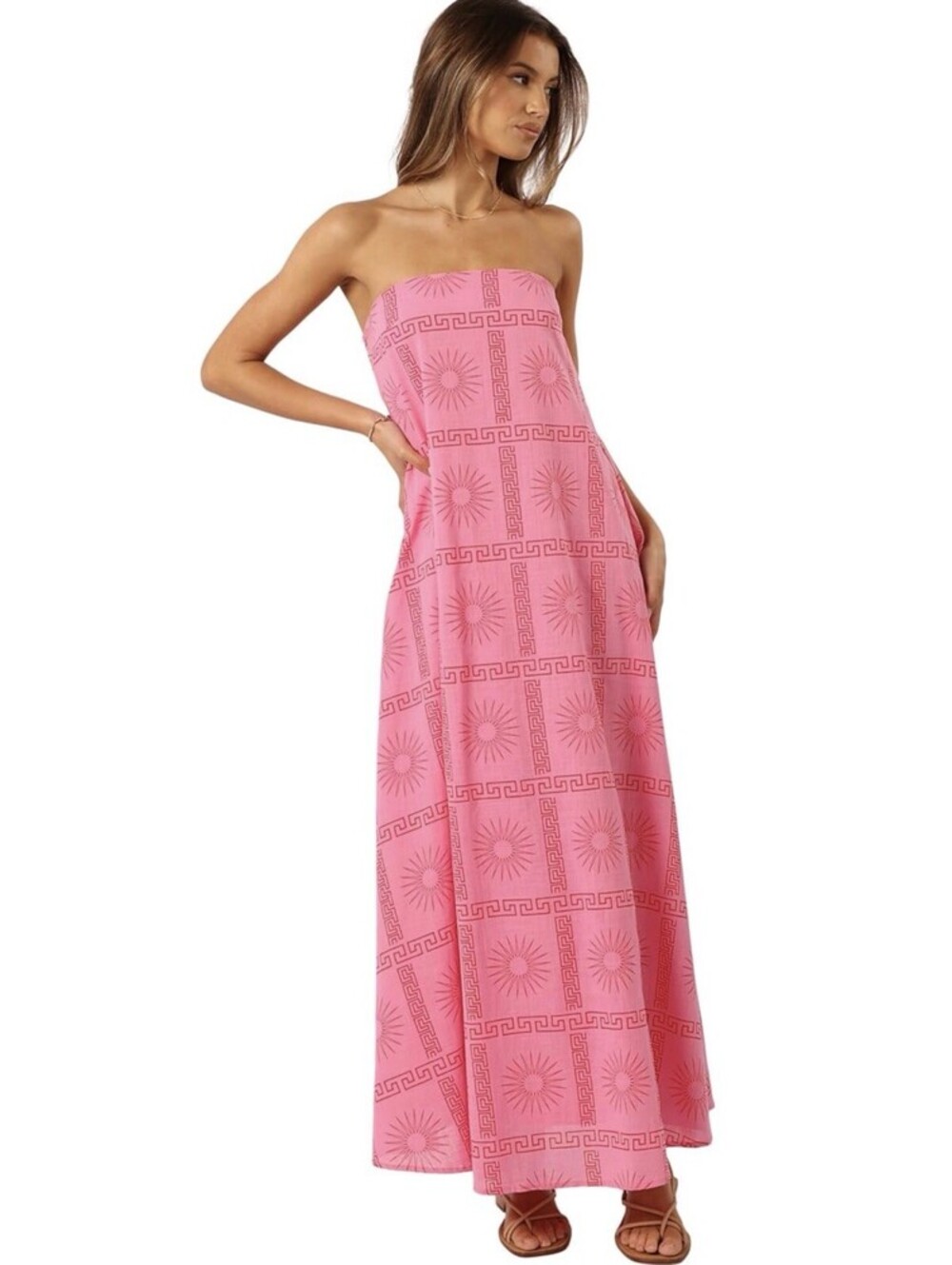Petal & Pup Soph Strapless Maxi Dress Size M Pink/Red NWT $99